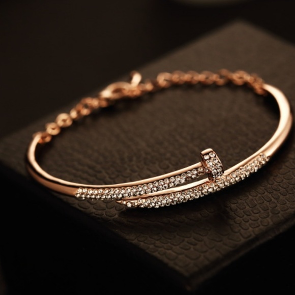 Jewelry - Rose Gold bracelet Nail Juste bangle 8" inches